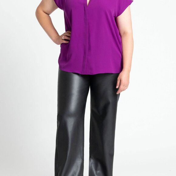 Gently Used ELOQUII Women's Plus Size Notch Collar Blouse 24 - Picture 3 of 15